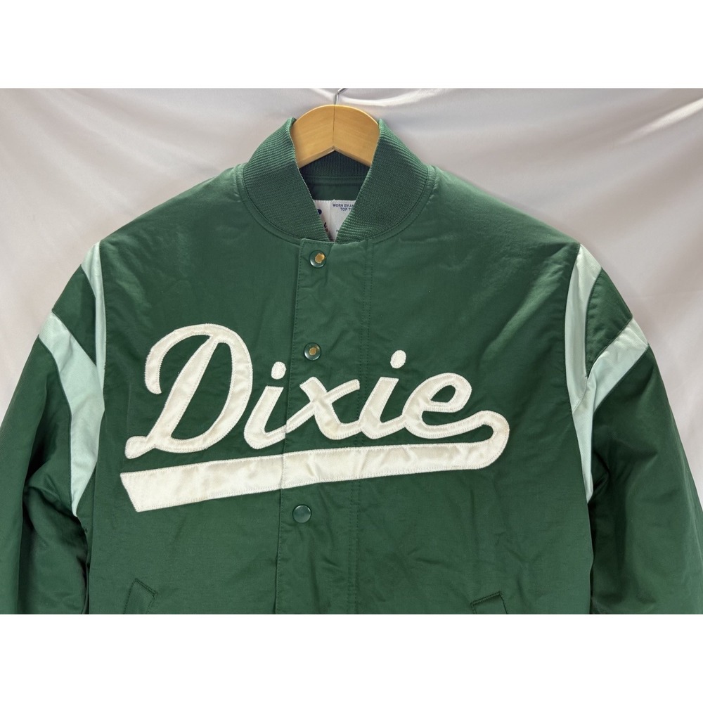 Vintage Russell Athletic Mens Small Green Bomber Jacket Zip DIXIE - Picture 5 of 12